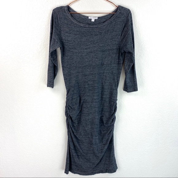 James Perse Melange Jersey Ruched Dress Size 3 - Picture 2 of 7